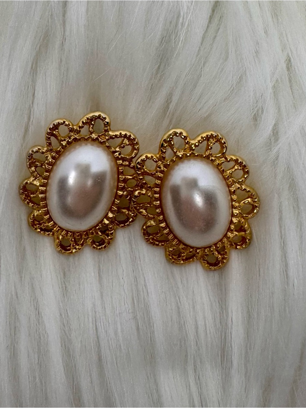 Faux pearl earrings